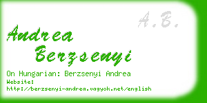 andrea berzsenyi business card